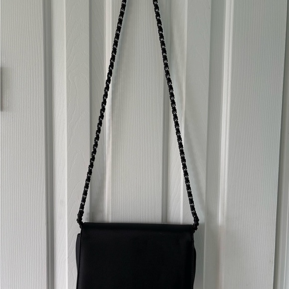 Vintage NIMA 80’s Silver Leopard Elegant Black Shoulder Bag Chain Strap Unique - Picture 3 of 5